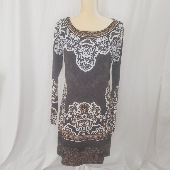 Hale Bob Paisley Print Long Sleeve Dress - Picture 1 of 9
